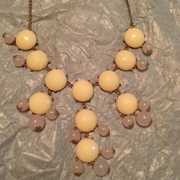 EUC J.Crew Off-White Bubble Chunky Bib Necklace - Picture 1 of 4